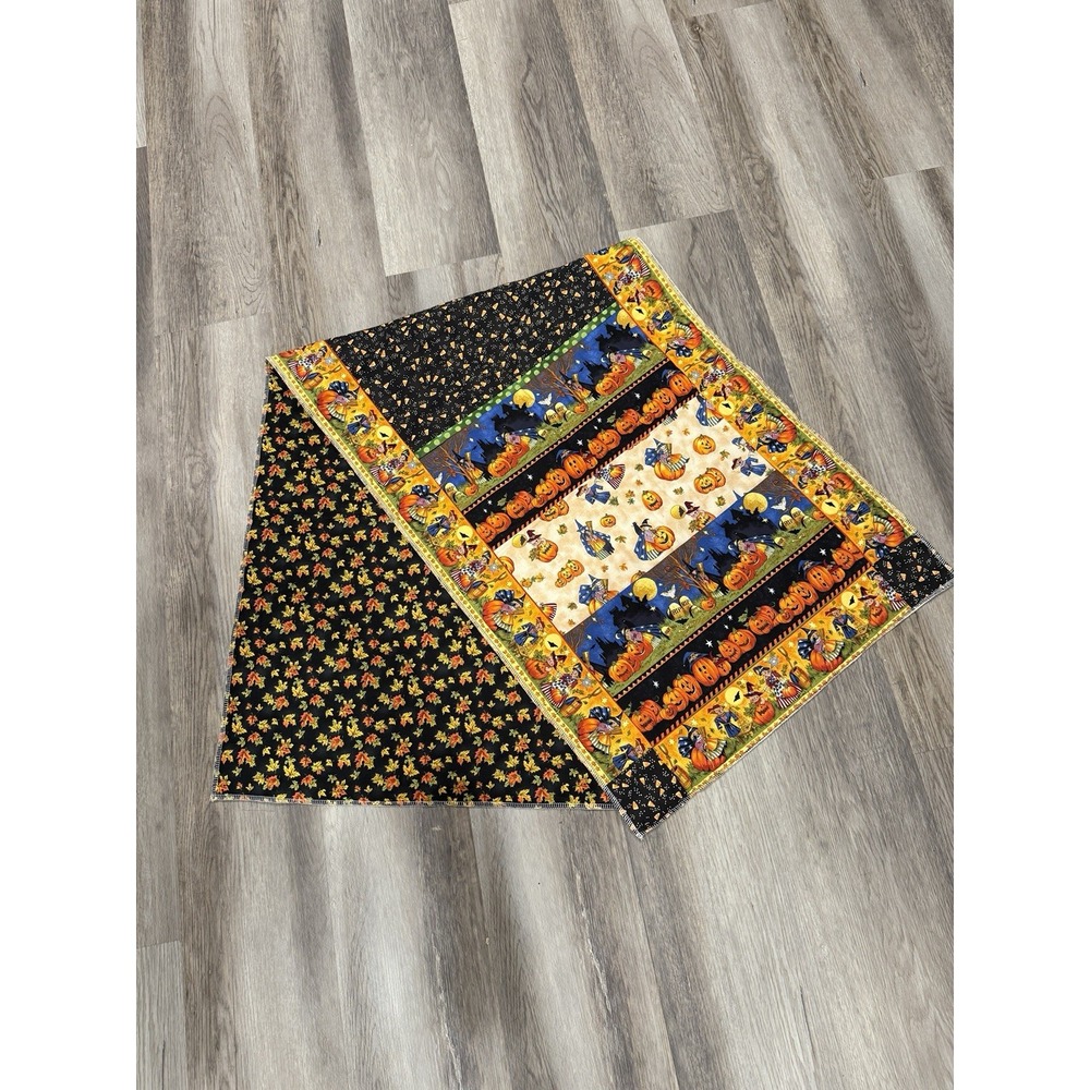 Handmade Quilted‎ Table Runner 21x56" HALLOWEEN PUMPKINS CANDY CORN